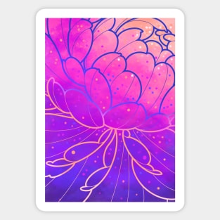 big purple peony flower pattern Sticker